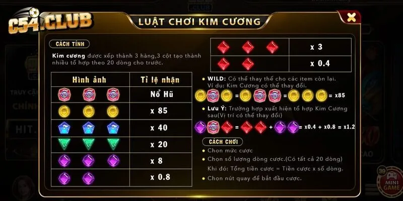 Hướng dẫn bạn mới về mini game kim cương