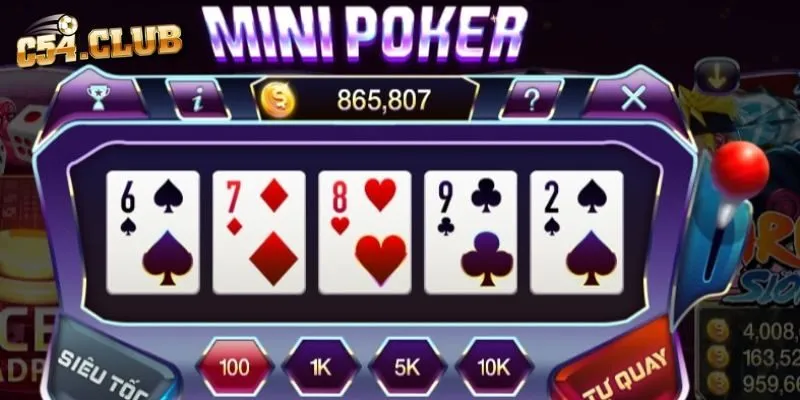 Gợi ý bí quyết đánh Mini Poker bách phát bách trúng