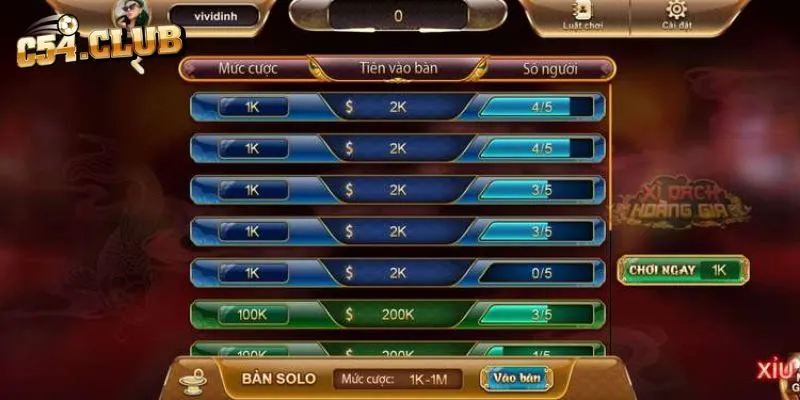 Kinh nghiệm đánh Xì Dách Hoàng Gia chắc thắng 1000%
